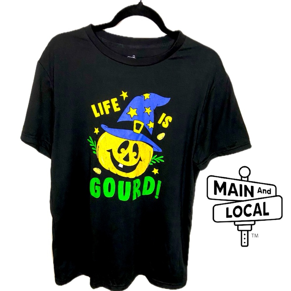 COPY - MAIN AND LOCAL Life Is Gourd Halloween T-Shirt Men’s (Unisex) Size Large